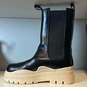 Black Leather Platform Boots